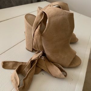 Lace up chunky heels